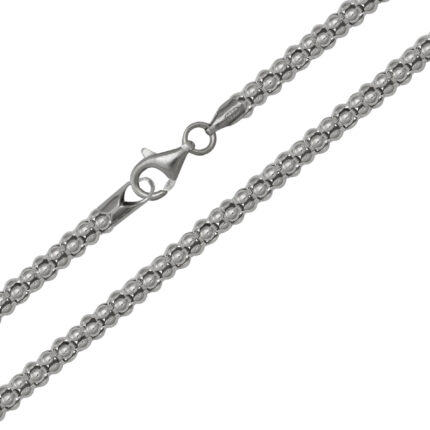 Ródiumos 925 ezüst üreges nyaklánc coreana 42 cm