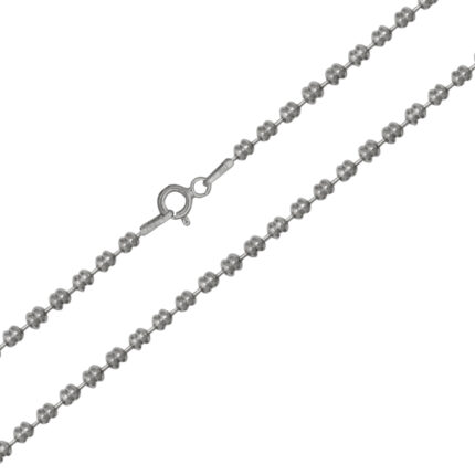 Ródiumos sterling ezüst nyaklánc dupla bogyó 43 cm