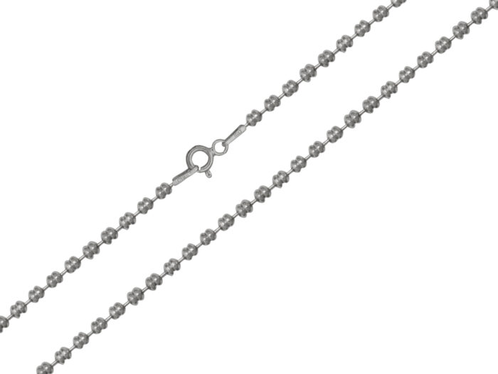 Ródiumos sterling ezüst nyaklánc dupla bogyó 43 cm