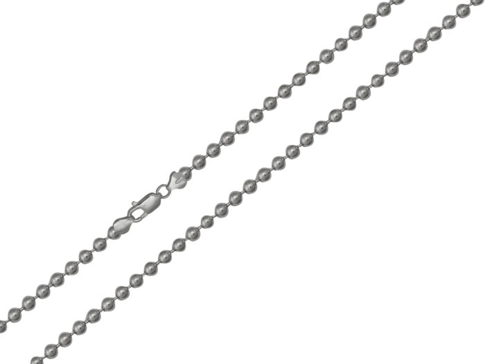 Üreges 925 ezüst nyaklánc ródiumos bogyós 45 cm