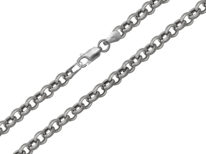 Ródiumos nyaklánc ezüstből gyöngy anker 45 cm