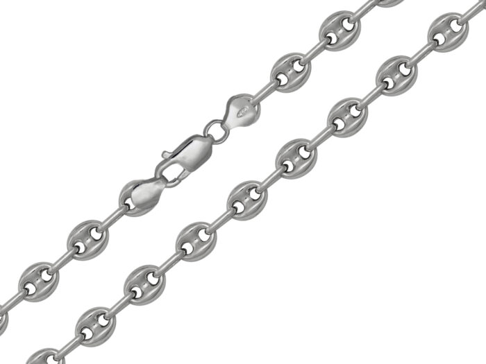 Ródiumos ezüst üreges nyaklánc gucci 50 cm