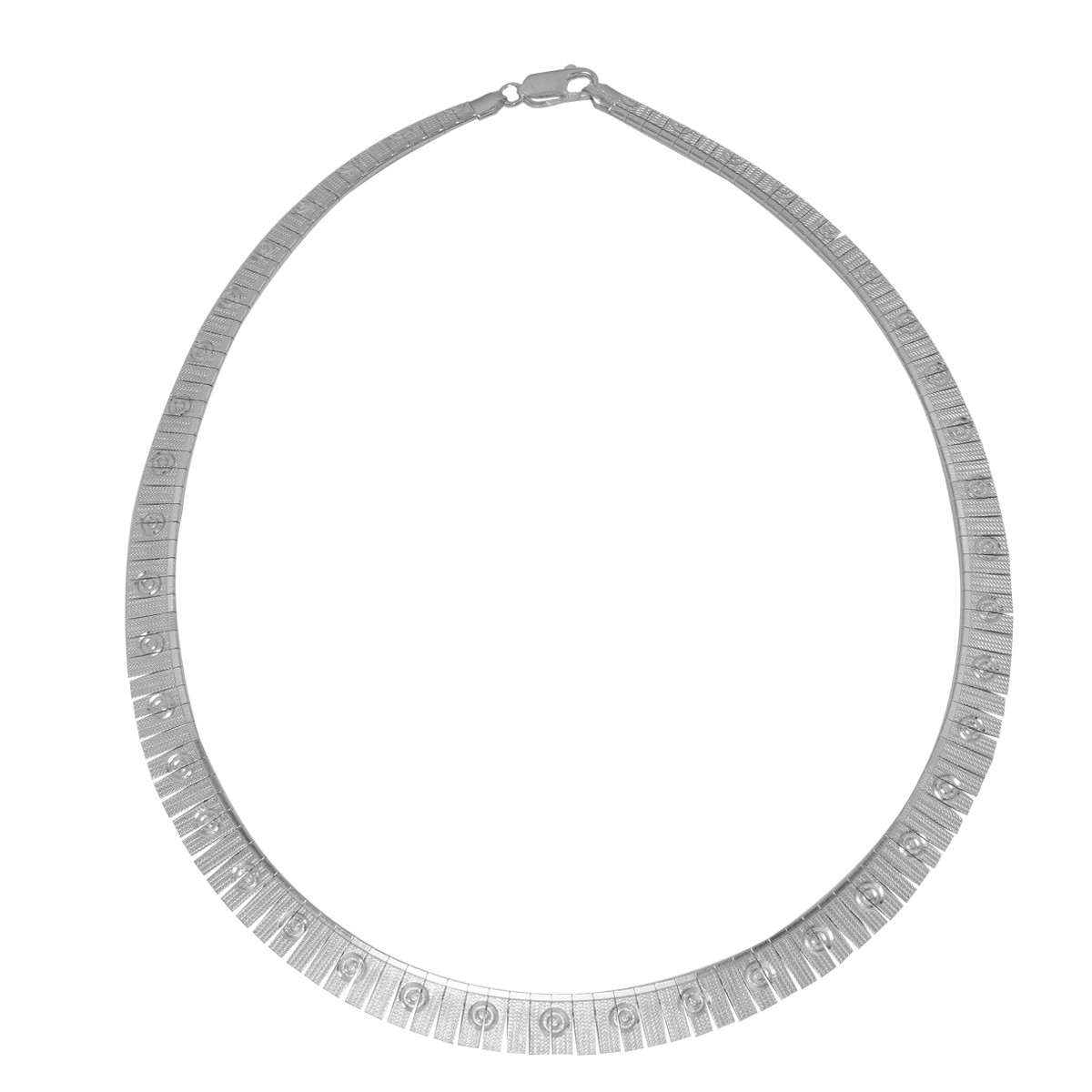 925 ezüst vésett colié női nyakék 43,5 cm