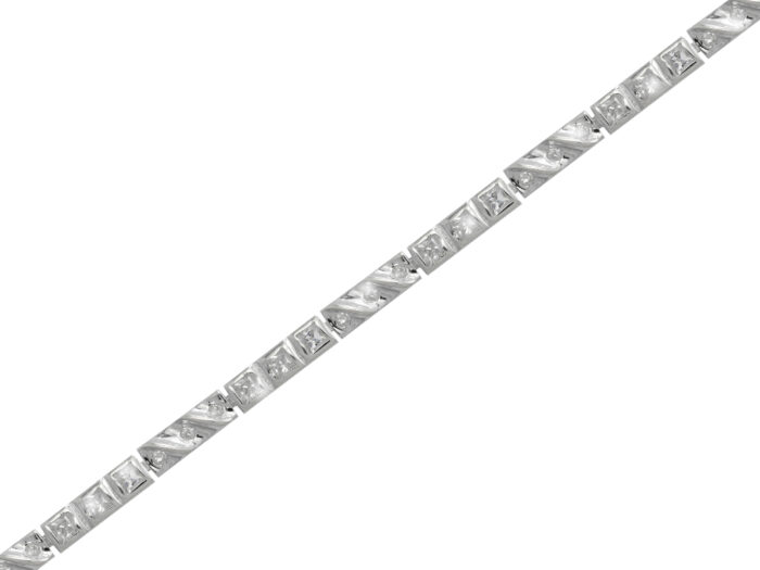 Cirkónia köves sterling ezüst karlánc 19 cm