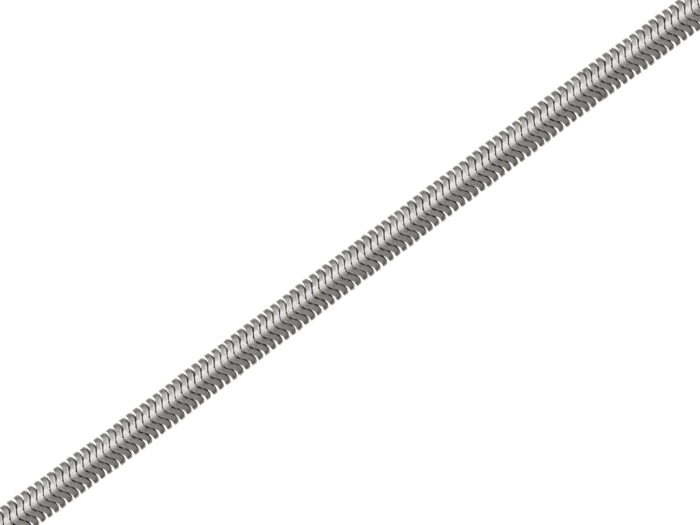 Ezüst női karkötő ródiumos lapos kígyó 19 cm