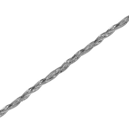 Ródiumos ezüst karkötő 3 soros fonott 18 cm