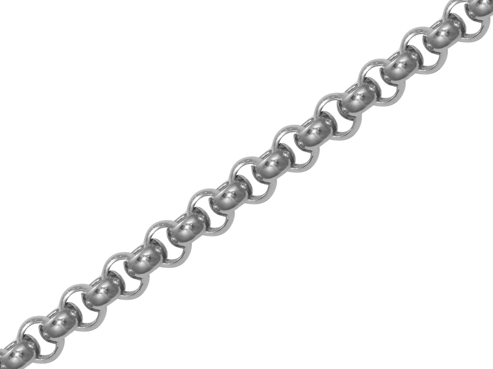 Vastag ezüst nyaklánc gyöngy anker 46 cm