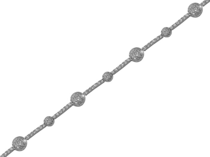 Ródiumos 925 ezüst karkötő cirkónia kövekkel 18 cm
