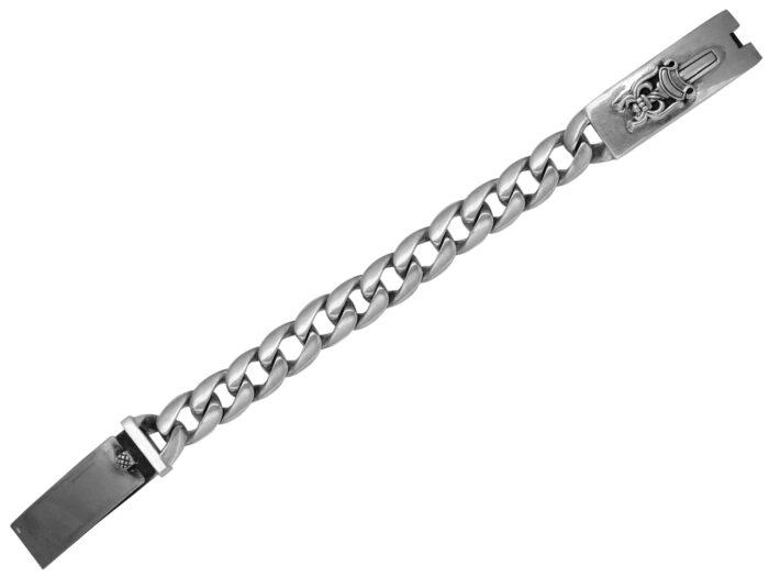Lapbetétes férfi ezüst karlánc kard 21,5 cm